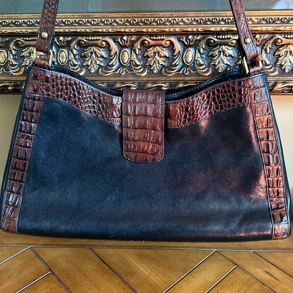 Brahmin Black and Brown Croc-Embossed Bag Set - Picture 12 of 14